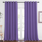 NICETOWN Patio Blackout Curtain Panels - Extra Wide Sliding Door Thermal Insulated Drape, Privacy Room Divider Curtain for Bedroom Office (Lilac Purple, 66 x 118 Inch Long)