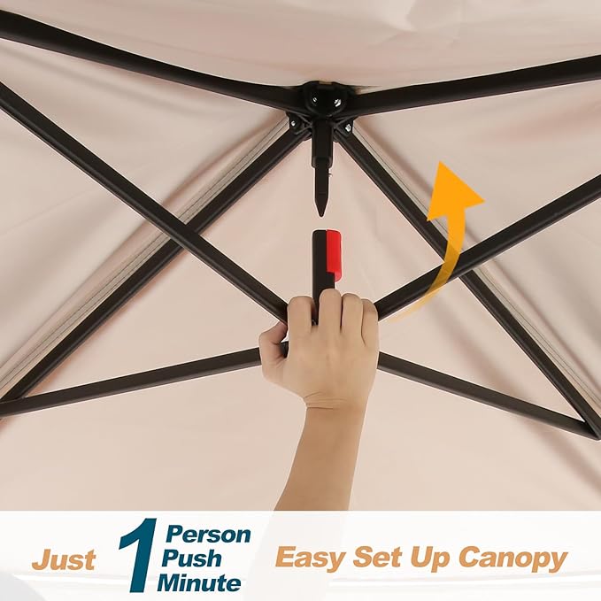 11x11 Pop Up Gazebo Canopy Tent Easy Up Outdoor Gazebo – Khaki
