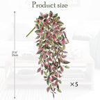 Artificial Hanging Plants Wandering Jew 22 Inch 5 Pack PVC