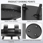 SYQ Small Black Side Table,Modern Round Metal end Table,Simple Circle Accent Table for Outdoor Living Room Bedroom Bathroom Office