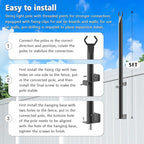 AILBTON 6 Pack 5Ft String Light Poles,Light Poles for Outside String Lights,Outdoor Light Poles with Fence Bracket,Metal Pole Stand for Patio,Backyard,Deck