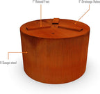 Plantercraft Corten Steel Planters Large Round | 42 x 24 Inch Extra Large Planters Outdoor for Garden & Patio | Heavy Duty 11-Gauge Weathering Steel