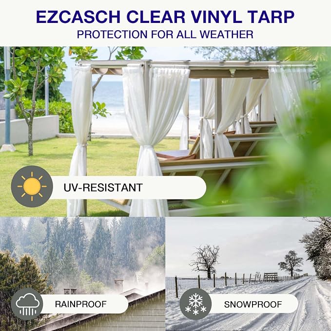 20 Oz Outdoor Vinyl Curtain, Outdoor Clear Panel Curtain, Weather Resistant - Image 6