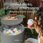 Veradek Kona Cooler Side Table – 2-in-1 Outdoor Patio Side Table w/Cooler | Insulated 40L Capacity | Modern Accent Décor for Hosting, BBQ, Poolside