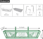 6 Pack 24 Inch Window Boxes Planters Railing Planter Box with Adjustable Brackets for Porch Fence Patio Balcony Hanging Flower Baskets with Woven Fabric for Outdoor Garden Decor - Green