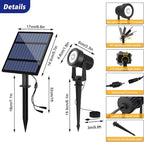 T-SUNUS Christmas Solar Garden Spotlight Outdoor 6-in-1 White Landscape Spot Lights IP65 Waterproof Separated Panel Dusk to Dawn 6000K Spotlights for Tree Yard Driveway Pathway Porch Walkway Halloween