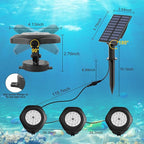 Solar Pond Lights,3000K Warm White LED Underwater Submersible Fountain Light,IP68 Waterproof Landscape Spotlights Lighting for Fish Aquarium Tank Garden Yard Pond Pool Decor(3-in-1)