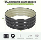 ZORMY Galvanized Raised Garden Bed Outdoor, Round Metal Planter Boxes 2 Pcs, 3x3x1ft Steel Raised Bed Kit for Planting Vegetables, Fruits, Flowers(Grey)