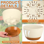Mumufy 6 Pcs 8 Inch Hanging Planters for Indoor and Outdoor Plants, Beige