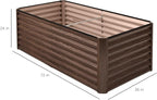 Best Choice Products 6x3x2ft Outdoor Metal Raised Garden Bed, Deep Root Box Planter for Vegetables, Flowers, Herbs, 269 Gallon Capacity, 100% Non Toxic Materials - Dark Brown Wood Grain