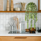 Artificial Plants Greenery, String of Pearls, Green Plastic, 15 Inch