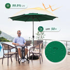 Abba Patio 11FT Lyon Outdoor Patio Umbrella Outdoor Table Umbrella with Push Button Tilt and Crank Market Umbrella 8 Sturdy Ribs UV Protection Waterproof for Garden Deck Backyard Pool Dark Green