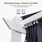 PURPLE LEAF 10' x 10' Outdoor Aluminum Pergola White Heavy-Duty Retractable Patio Metal Pergola with Double Sun Shade Canopy for Backyard Gardens Deck, Navy Blue
