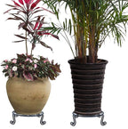 Brown Plant Stand for Flower Pot Heavy Duty Potted Holder Indoor Outdoor Metal Rustproof Iron Garden Container Round Supports Rack for Planter Bronze, Pumpkin Stand Outdoor
