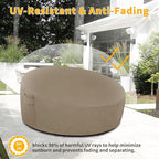 Easy-Going Heavy Duty 600D Outdoor Daybed Cover 88 Inch UV Resistant Patio Round Sofa Cover Waterproof Outdoor Canopy Daybed Sofa Cover with Air Vent 88" Dia x 35"/18" H, Camel