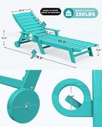 SERWALL Patio Chaise Lounge Chair, Poly Lounge Chair - Image 2