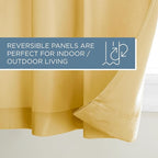 TOWN & COUNTRY BASICS Cabana Solid Heavyweight Indoor Outdoor Curtains, Light Filtering Opacity with Grommet Top, Water Repellent, 2-Pack Set, 54"x120", Sundress