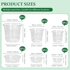 18 Pack 6.5/5/4 Inch Clear Self Watering Plant Pots with Bottom Water Tray & Watering Rope, Transparent Nursery Pots with Drainage for Seedlings, Herbs, and Houseplants