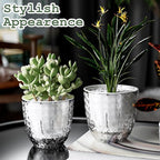 2 Pack 6 inch Self Watering Pots Planters for Indoor Plants, African Violets Pots with Wick Rope, Modern Plastic Nursery Pots for All House Plants,Flowers Succulents,Herbs,Cactus,Orchids