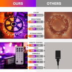 String Lights, 168 ft Outdoor 600 LED Orange to Purple with Remote