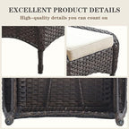 Belord Outdoor Ottomans for Patio Foot Rest - 25 Inch PE Wicker Foot Stool Set of 2 with Removable Cushions for Patio Furniture Sets,All Weather Rattan Ottoman for Balcony Deck Backyard Brown