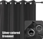 BONZER Waterproof Outdoor Curtains for Patio Porch Pergola Cabana Thick Privacy Extra Wide Grommet Indoor Curtains for Bedroom Living Room, 1 Panel, 150W x 84L inch, Charcoal