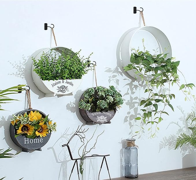 Ceiling Hooks for Hanging Plants 8Pack 4in,Wall Hooks for Plants,Lights,Planters,Lanterns,Hanging Bird Feeders,Wind Chimes,Indoor&Outdoor Decoration Black
