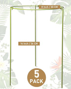 5-Pack Heavy Duty Plant Support Stakes, Metal Plant Ring Cages for Indoor Outdoor Plants, Adjustable Garden Stakes for Peonies, Monstera, Pothos, Hydrangea, Vines & Potted Plant (8" W x 14" H)