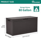 YITAHOME 80 Gallon Resin Deck Box, Weather Resistant Outdoor Rattan Storage Box - Image 6
