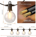 String Lights 300FT Warm White G40 LED with IP65 Waterproof Rating