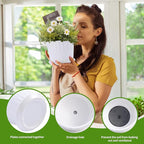 Plant Pots - 5.5 Inch Cylinder Ceramic Planters with Connected Saucer, Pots for Succuelnt and Little Snake Plants, Set of 4, White
