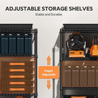 4 Tiers Storage Shelves Load 1400LBS, Metal Shelving Wire Metal Shelving Unit Shelves for Storage Adjustable Garage Shelving for Pantry Kitchen Garage Black 17.7" D x 47.3" W x 62.7" H