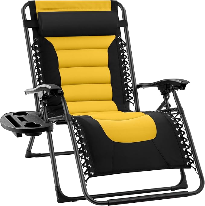 Oversized Padded Zero Gravity Chair – Black