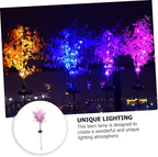 balacoo Led Solar Garden Light Plant Shaped Outdoor Lamp Ornament for Lawn Decoration Durable and Weatherproof Pink Rose Design for Garden Pathway