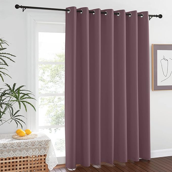 Blackout Dry Rose Sliding Door Curtains – W100 x L84, 1 Panel