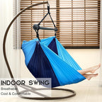 Hammock Chair, Portable Outdoor Hanging Rope Swing, Max 500 Lbs, Collapsible and Lightweight Nylon Parachute Hammocks Chair for Indoor, Backpacking, Travel, Backyard, Patio, Hiking (Navy,Blue)