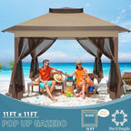 10x10 Pop Up Gazebos on Clearance 11x11 Canopy Tent Easy Up – Coffee