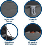 Cosco Outdoor Living 88180BGY1E Cosco Outdoor Patio Storage, Extra Large, 180 Gallons, Charcoal Deck Box, Black/Gray