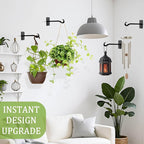 Qiang Ni Bird Feeder Hanger: 8-Inch Wall-Mounted Plant Bracket Outdoor - 2 Pieces Black Plant Hooks for Hanging Flower Baskets