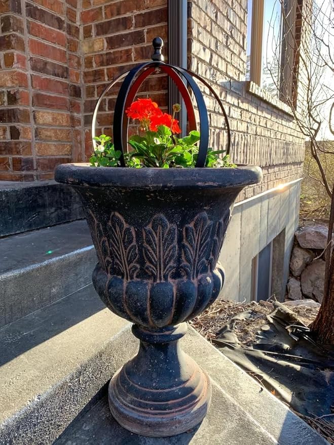 Trellises - Black Metal Garden Obelisk Set of 2, 18 x 22 Inches