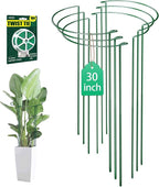 Half Round Plant Support Stakes, 30 Inch Adjustable, Green Coated