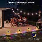 Outdoor Solar Lights, 6 Pack Led Solar Sunflower Lights, Stake/Wall 2-in-1 Waterproof Solar Garden Lights for Yard, Landscape, Fence, Patio, Driveway, Pathway, Backyard Decoration (Colourful)