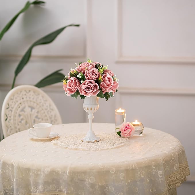 Artificial Flower Ball Centerpieces, Dusty Rose Silk Roses for Weddings