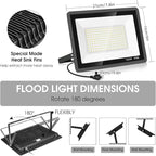 4 Pack 100W LED Flood Light,Super Bright Exterior Security Lights With Plug,IP66 Waterproof Outdoor Flood Light, 11600lm 5000K Daylight White Floodlight for Yard, Garden,Basketball Court, Arena
