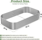 3 PCS Galvanized Raised Garden Bed Outdoor, Metal Garden Bed for Vegetables, Above Ground Garden Box for Flower, Steel Raised Beds for Gardening - 3x2ft