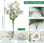 12 Bundles Artificial Pansy Flowers for Outdoor, Faux Silk Pansies Spring Flowers Outside for Planter Front Door Porch Patio Yard Window Box Home Decor (White)