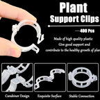 Anyumocz 400Pcs Plant Support Garden Clips,Plastic Grape Tomato Support Clip,Vegetable Vine Clips for Climbing Plants,Outdoor,Indoor(White)