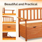 VINGLI Outdoor Storage Bench, Large Wood Deck Box with Seating, Weatherproof Outdoor Bench with Storage Loveseat, 2-Person Wooden Patio Bench for Entryway, Backyard, Garden