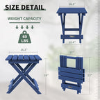 Side Table - Folding Outdoor Adirondack Style in HDPE, 60 lb Capacity