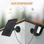 USB-C to Ring Barrel Plug 6Pack 4W Solar Charger for Ringing Spotlight & Stick Up Outdoor Cam, Black, High Efficiency, 10FT/3M Long Cable with IP65 dustproof and Waterproof